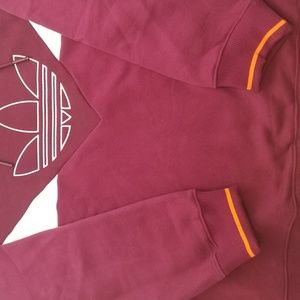 adidas Originals Trefoil Zipper Hoodie- Maroon